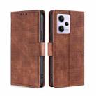 For Xiaomi Redmi Note 12 Pro 5G China Skin Feel Crocodile Magnetic Clasp Leather Phone Case(Brown) - 1