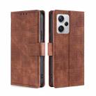 For Xiaomi Redmi Note 12 Pro+ China Skin Feel Crocodile Magnetic Clasp Leather Phone Case(Brown) - 1