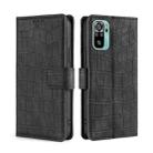 For Xiaomi Poco M5s 4G/Redmi Note 11 SE India Skin Feel Crocodile Magnetic Clasp Leather Phone Case(Black) - 1