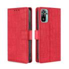 For Xiaomi Poco M5s 4G/Redmi Note 11 SE India Skin Feel Crocodile Magnetic Clasp Leather Phone Case(Red) - 1