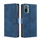 For Xiaomi Poco M5s 4G/Redmi Note 11 SE India Skin Feel Crocodile Magnetic Clasp Leather Phone Case(Blue) - 1