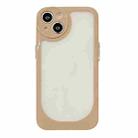 For iPhone 14 Clear Acrylic Soft TPU Phone Case(Khaki) - 1