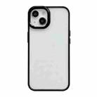 For iPhone 14 Clear Acrylic Soft TPU Phone Case with Metal Button(Black) - 1