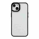 For iPhone 14 Plus Clear Acrylic Soft TPU Phone Case with Metal Button(Black) - 1
