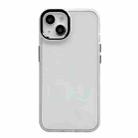 For iPhone 14 Plus Clear Acrylic Soft TPU Phone Case with Metal Button(White) - 1