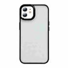 For iPhone 12 Clear Acrylic Soft TPU Phone Case with Metal Button(Black) - 1