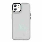 For iPhone 12 Clear Acrylic Soft TPU Phone Case with Metal Button(White) - 1