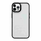 For iPhone 12 Pro Clear Acrylic Soft TPU Phone Case with Metal Button(Black) - 1