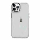 For iPhone 12 Pro Max Clear Acrylic Soft TPU Phone Case with Metal Button(White) - 1