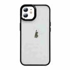 For iPhone 11 Clear Acrylic Soft TPU Phone Case with Metal Button(Black) - 1