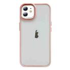 For iPhone 11 Clear Acrylic Soft TPU Phone Case with Metal Button(Pink) - 1