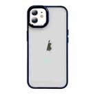 For iPhone 11 Clear Acrylic Soft TPU Phone Case with Metal Button(Blue) - 1