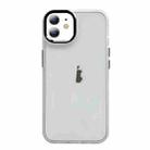 For iPhone 11 Clear Acrylic Soft TPU Phone Case with Metal Button(White) - 1