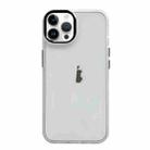 For iPhone 11 Pro Max Clear Acrylic Soft TPU Phone Case with Metal Button(White) - 1