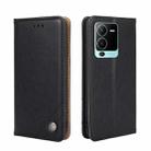 For vivo V25 Pro 5G Non-Magnetic Retro Texture Flip Leather Phone Case(Black) - 1