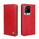 For vivo V25 Pro 5G Non-Magnetic Retro Texture Flip Leather Phone Case(Red) - 1