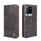 For vivo V25 Pro 5G Non-Magnetic Retro Texture Flip Leather Phone Case(Grey) - 1