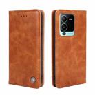 For vivo V25 Pro 5G Non-Magnetic Retro Texture Flip Leather Phone Case(Brown) - 1