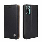 For Xiaomi Poco M5s 4G/Redmi Note 11 SE India Non-Magnetic Retro Texture Flip Leather Phone Case(Black) - 1