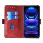 For Xiaomi Redmi Note 12 China Contrast Color Side Buckle Leather Phone Case(Red + Black) - 4