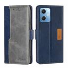 For Xiaomi Redmi Note 12 China Contrast Color Side Buckle Leather Phone Case(Blue + Grey) - 1