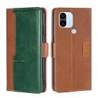 For Xiaomi Redmi A1+ 4G Contrast Color Side Buckle Leather Phone Case(Light Brown + Green) - 1