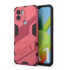 For Xiaomi Redmi A1+ Punk Armor 2 in 1 PC + TPU Phone Case with Invisible Holder(Light Red) - 1