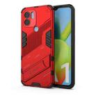 For Xiaomi Redmi A1+ Punk Armor 2 in 1 PC + TPU Phone Case with Invisible Holder(Red) - 1