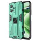 For Xiaomi Redmi Note 12 5G China / Global / India Supersonic PC + TPU Shock-proof Protective Case with Holder(Green) - 1