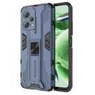 For Xiaomi Redmi Note 12 5G China / Global / India Supersonic PC + TPU Shock-proof Protective Case with Holder(Dark Blue) - 1