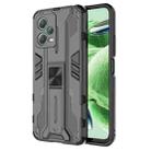 For Xiaomi Redmi Note 12 5G China / Global / India Supersonic PC + TPU Shock-proof Protective Case with Holder(Black) - 1