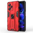 For Xiaomi Redmi Note 12 Pro+ China Supersonic PC + TPU Shock-proof Protective Case with Holder(Red) - 1