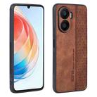 For Honor Play 40 Plus AZNS 3D Embossed Skin Feel Phone Case(Brown) - 1