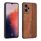 For OPPO K10x 5G AZNS 3D Embossed Skin Feel Phone Case(Brown) - 1