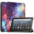 For  Amazon Fire HD 8 / HD 8 Plus 2022 Custer Painted 3-Fold Stand Leather Smart Tablet Case(Milky Way) - 1