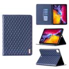 For iPad Pro 11 2022 / 2021 / 2020 Elegant Rhombic Texture Horizontal Flip Leather Tablet Case(Blue) - 1