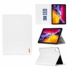 For iPad Pro 11 2022 / 2021 / 2020 Elegant Rhombic Texture Horizontal Flip Leather Tablet Case(White) - 1