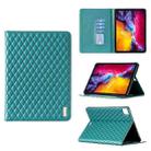 For iPad Pro 11 2022 / 2021 / 2020 Elegant Rhombic Texture Horizontal Flip Leather Tablet Case(Green) - 1