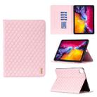 For iPad Pro 11 2022 / 2021 / 2020 Elegant Rhombic Texture Horizontal Flip Leather Tablet Case(Pink) - 1