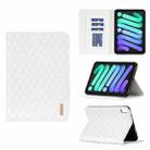 For iPad mini 6 Elegant Rhombic Texture Horizontal Flip Leather Tablet Case(White) - 1