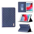 For iPad mini 5 / 4 / 3 / 2 / 1 Elegant Rhombic Texture Horizontal Flip Leather Tablet Case(Blue) - 1