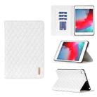 For iPad mini 5 / 4 / 3 / 2 / 1 Elegant Rhombic Texture Horizontal Flip Leather Tablet Case(White) - 1