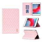 For iPad mini 5 / 4 / 3 / 2 / 1 Elegant Rhombic Texture Horizontal Flip Leather Tablet Case(Pink) - 1