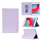 For iPad mini 5 / 4 / 3 / 2 / 1 Elegant Rhombic Texture Horizontal Flip Leather Tablet Case(Purple) - 1