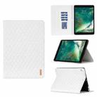 For iPad Pro 10.5 2019 / 10.2 Elegant Rhombic Texture Horizontal Flip Leather Tablet Case(White) - 1