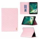 For iPad Pro 10.5 2019 / 10.2 Elegant Rhombic Texture Horizontal Flip Leather Tablet Case(Pink) - 1