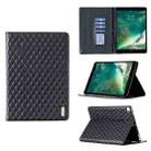 For iPad Pro 10.5 2019 / 10.2 Elegant Rhombic Texture Horizontal Flip Leather Tablet Case(Black) - 1