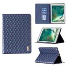 For iPad 8 / 7 / 6 / 5 9.7 inch Elegant Rhombic Texture Horizontal Flip Leather Tablet Case(Blue) - 1