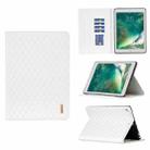 For iPad 8 / 7 / 6 / 5 9.7 inch Elegant Rhombic Texture Horizontal Flip Leather Tablet Case(White) - 1