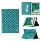 For iPad 8 / 7 / 6 / 5 9.7 inch Elegant Rhombic Texture Horizontal Flip Leather Tablet Case(Green) - 1